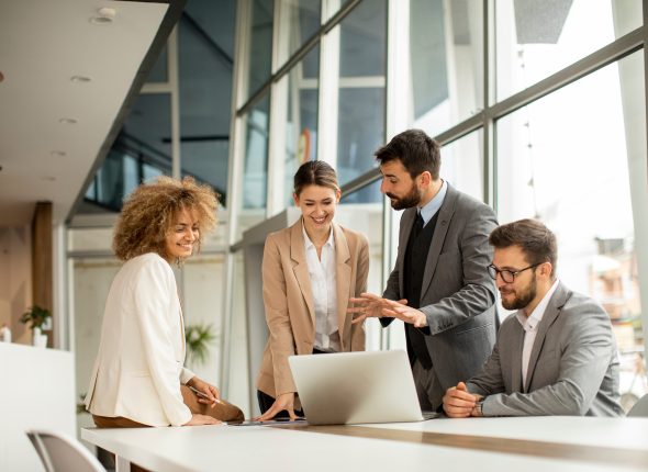 Multiethnic business people working together in the office